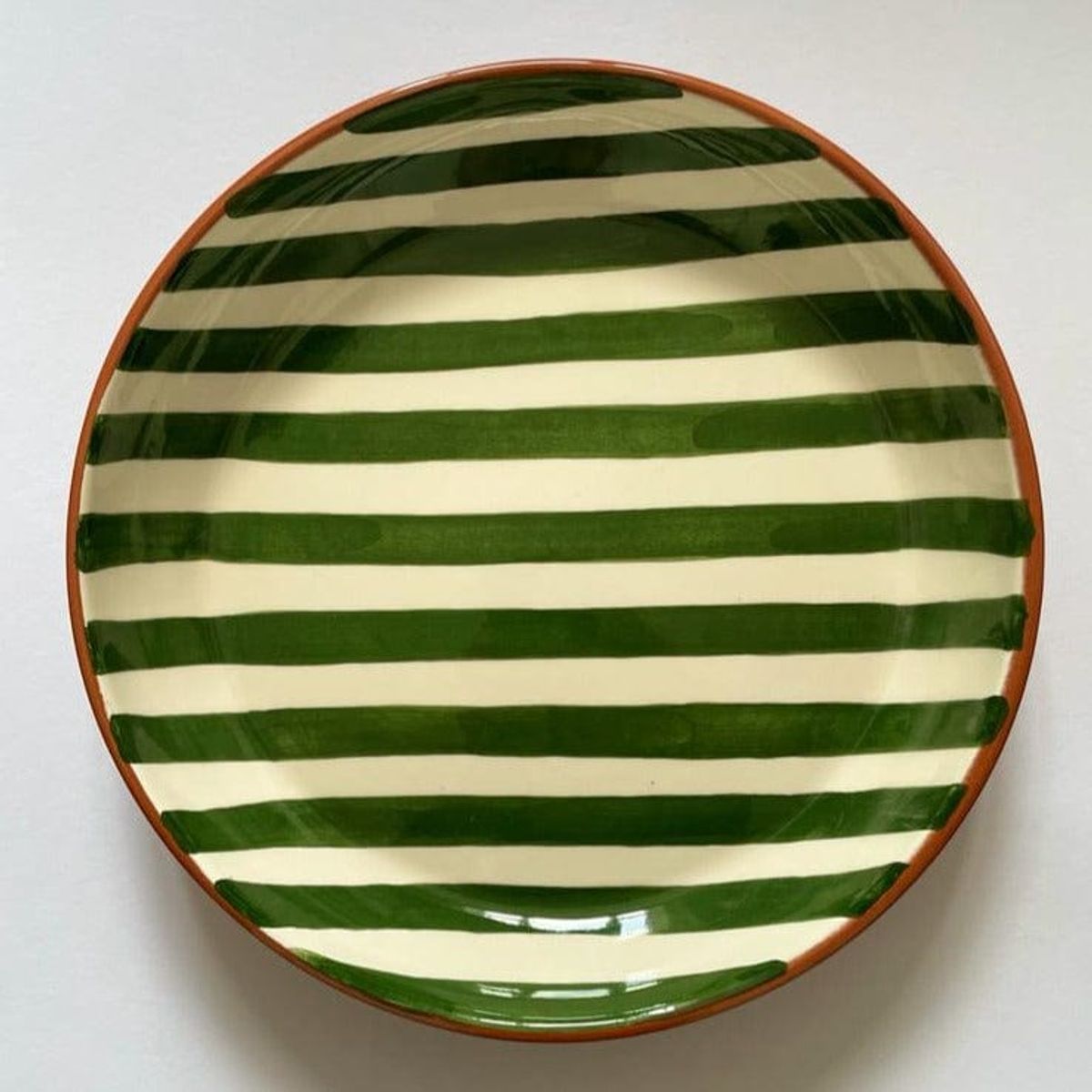 Casa Cubista Bold Stripe Gulstribet Serveringsskål - Green