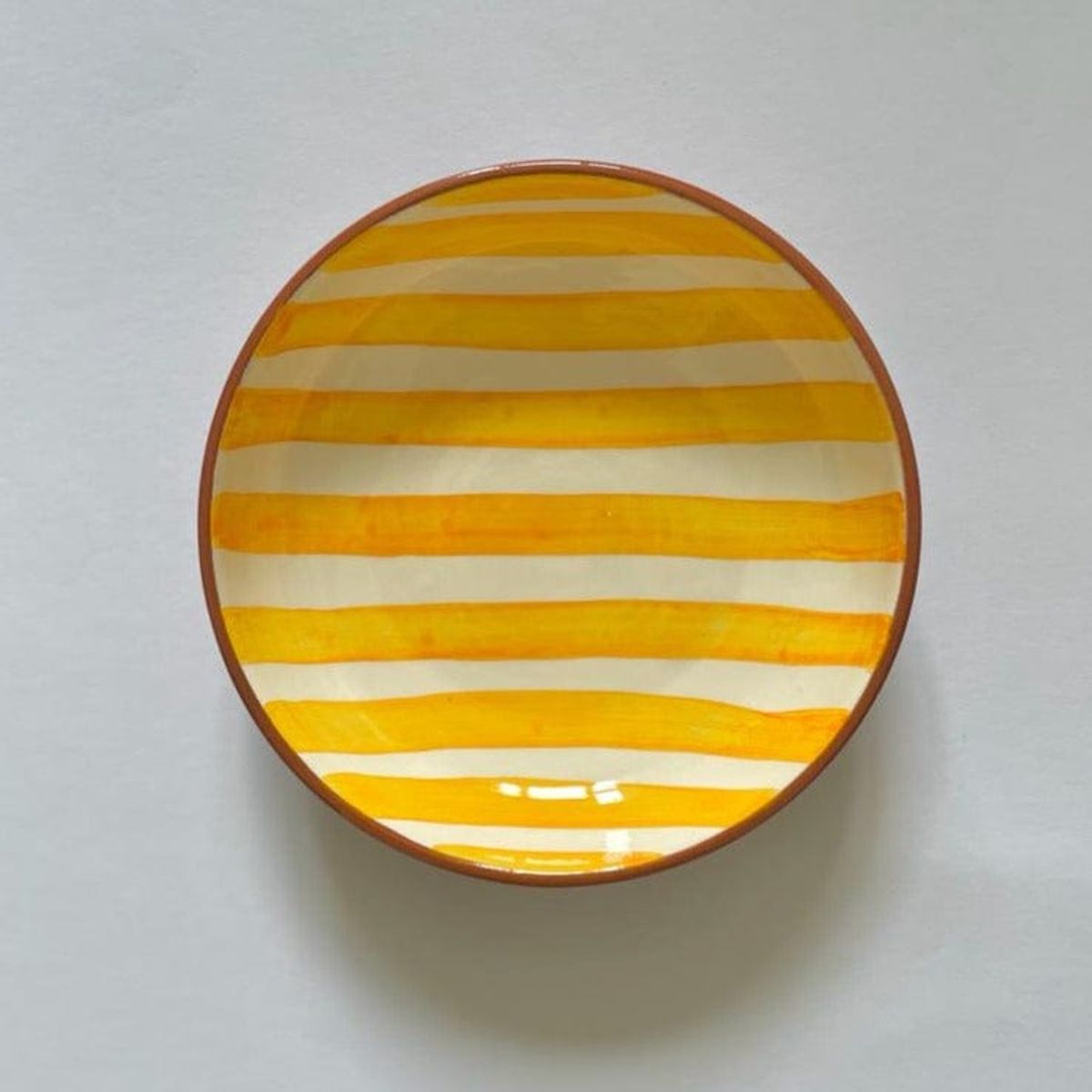 Casa Cubista Bold Stripe Sortstribet Skål - Yellow