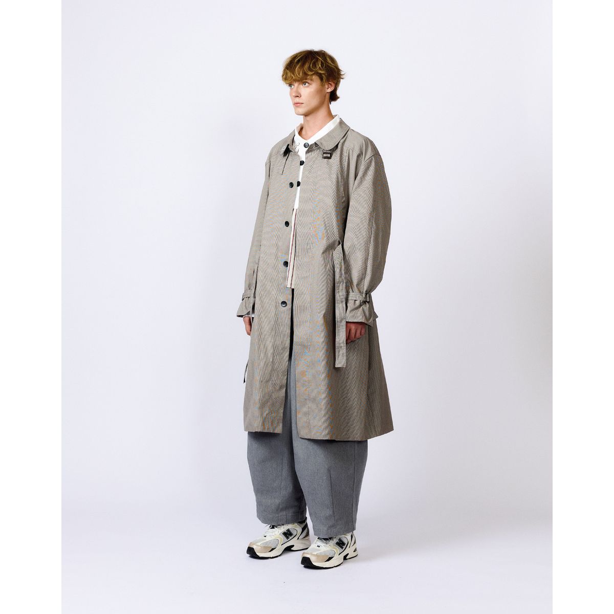 CURVED SLEEVE TRENCH - ONESIZE / Checkered