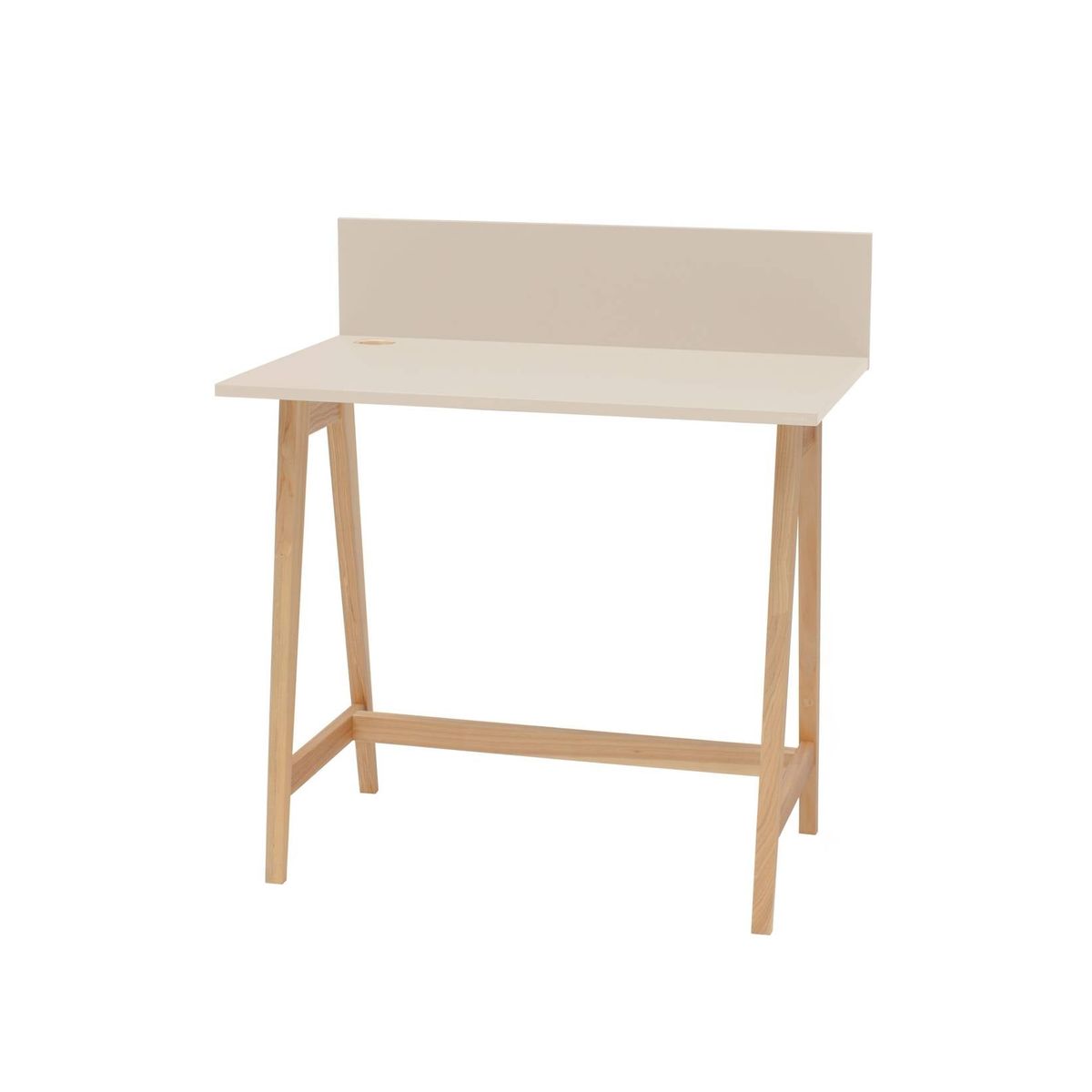 LUKA Asketræ Skrivebord 85x50cm Brun Beige