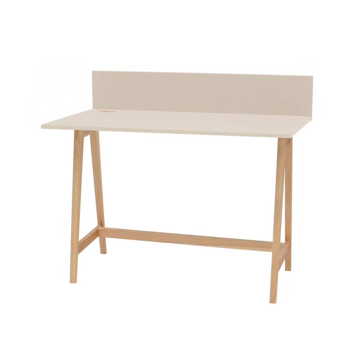 LUKA Asketræ Skrivebord 110x50cm Brun Beige