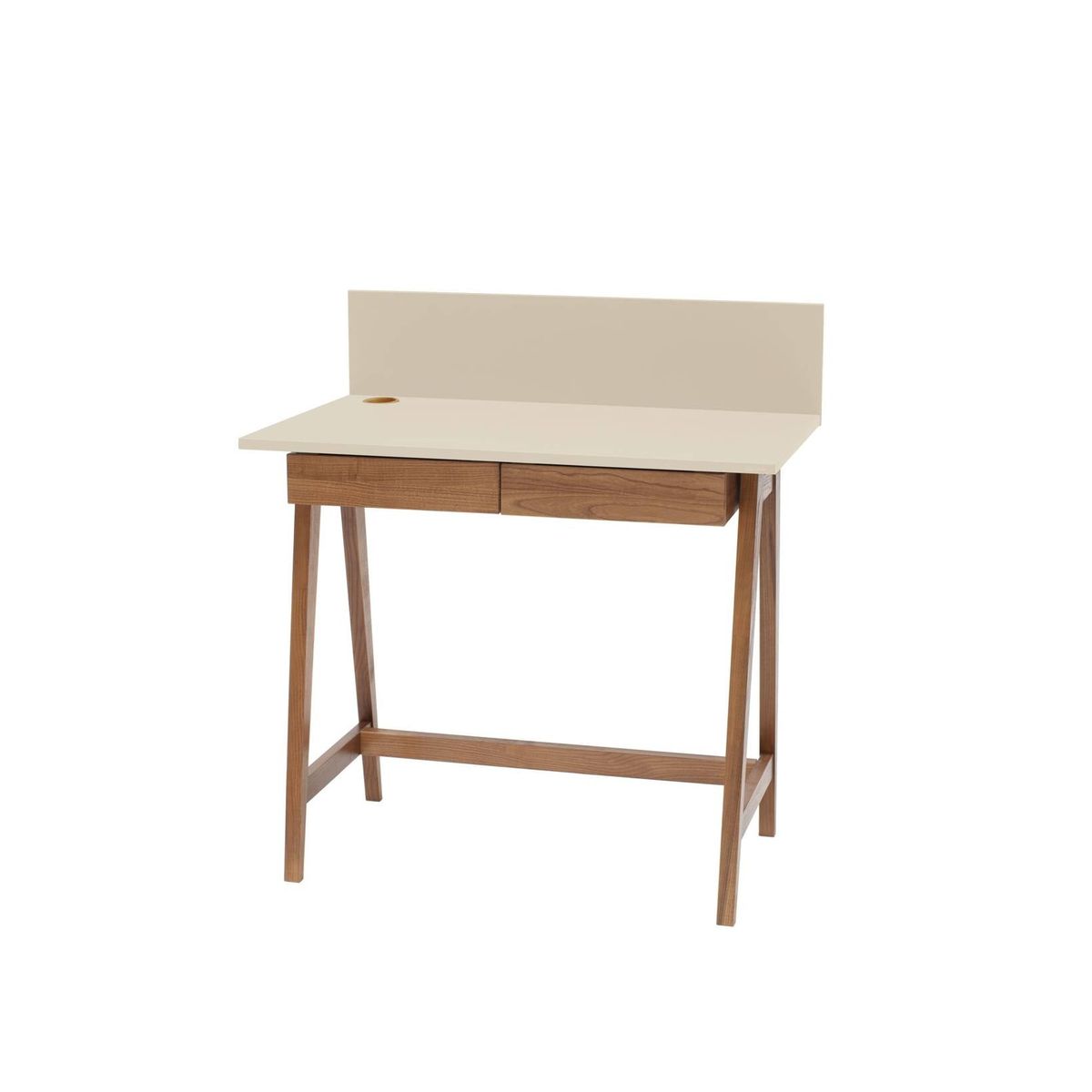 LUKA Skrivebord 85x50cm med Skuffe Eg Brun Beige