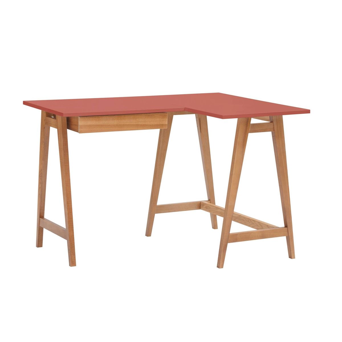 LUKA Hjørneskrivebord B115cm x D85cm Antik pink Eg Højre Side