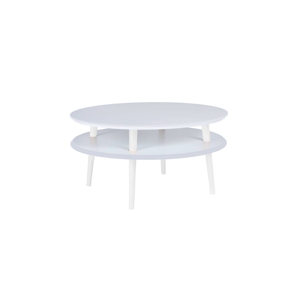 UFO Sofabord Diam 70cm x Højde 35cm - Hvid / Hvide Ben