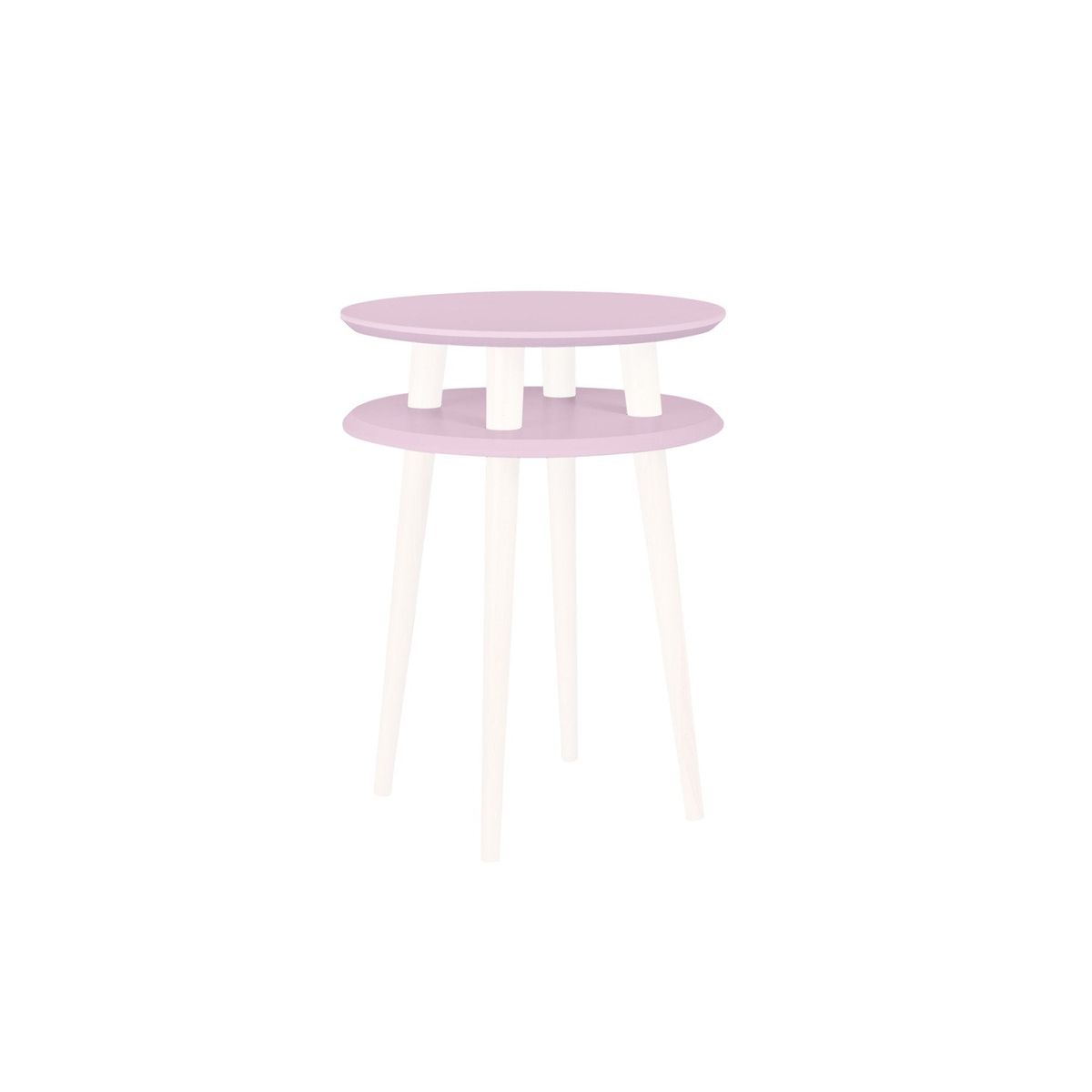 UFO Sidebord diameter 45cm x højde 61cm - Pink/hvide ben