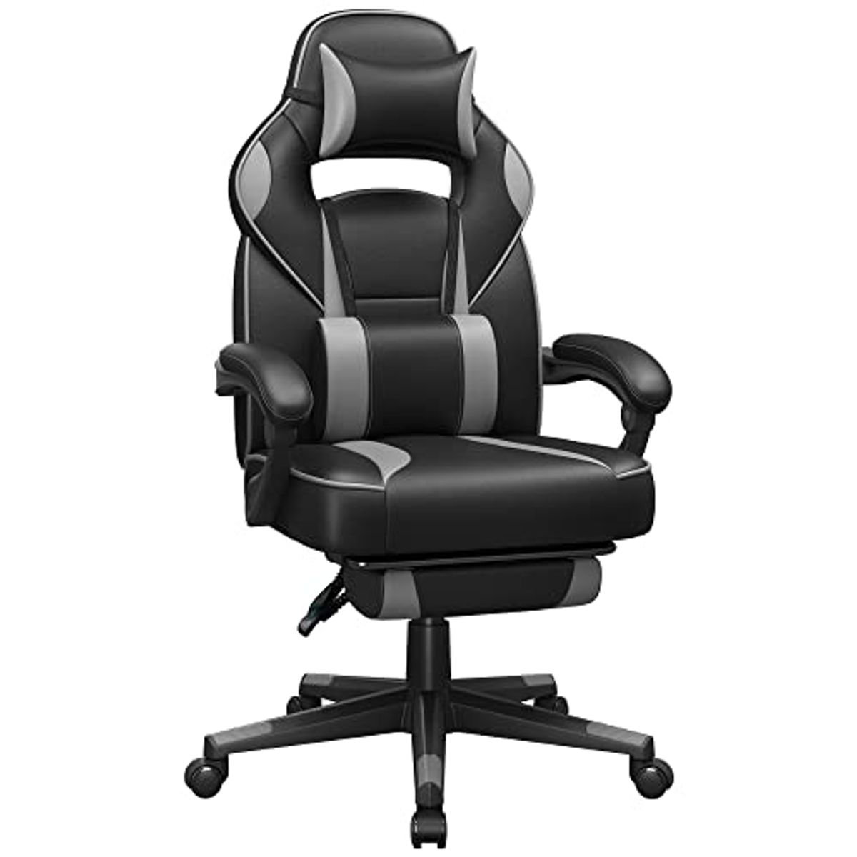 Gamingstol & Kontorstol m/ Fodstøtte & Nakkepude (Ergonomisk & Justerbar)