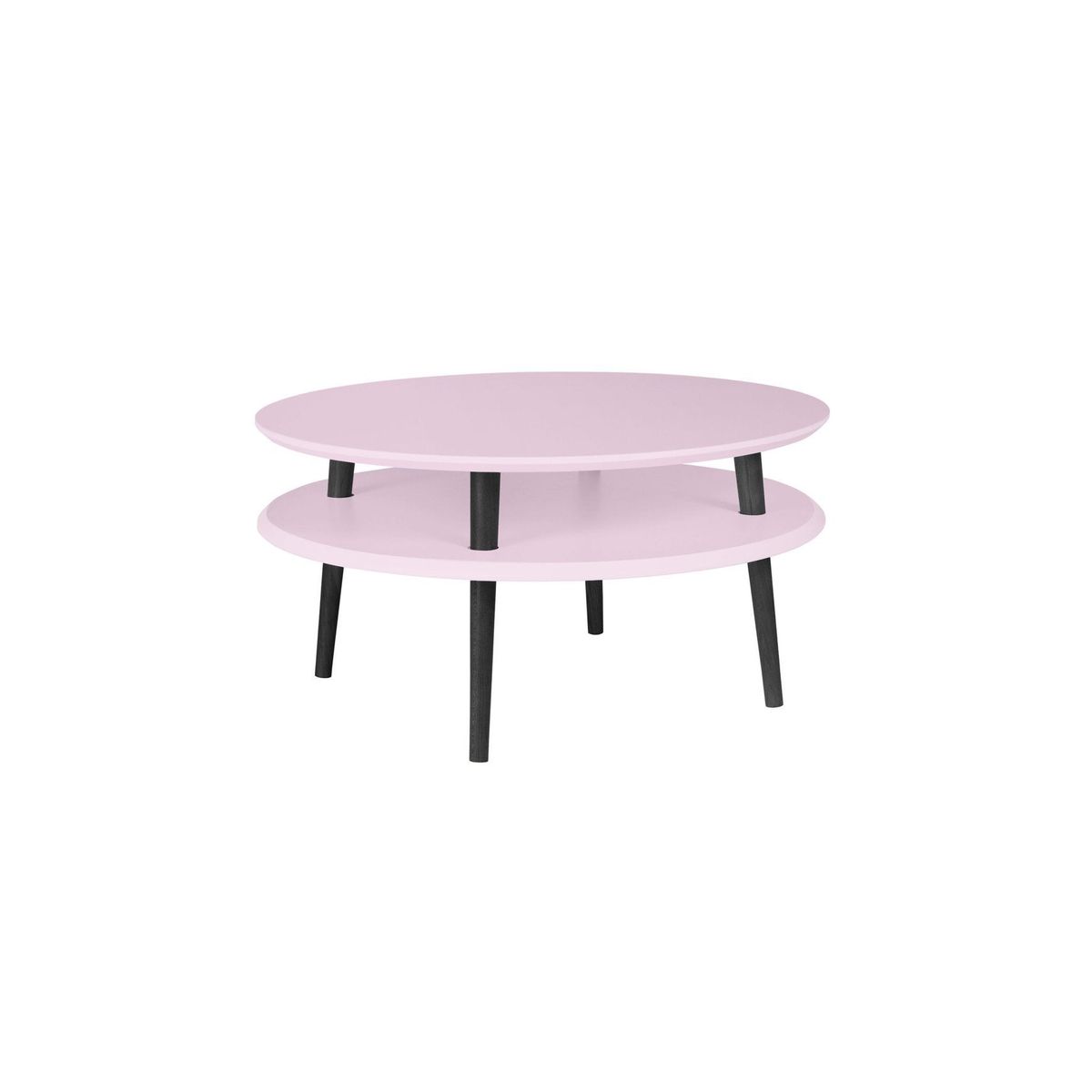 UFO Sofabord diameter 70cm x Højde 35cm - Pink/Sorte ben