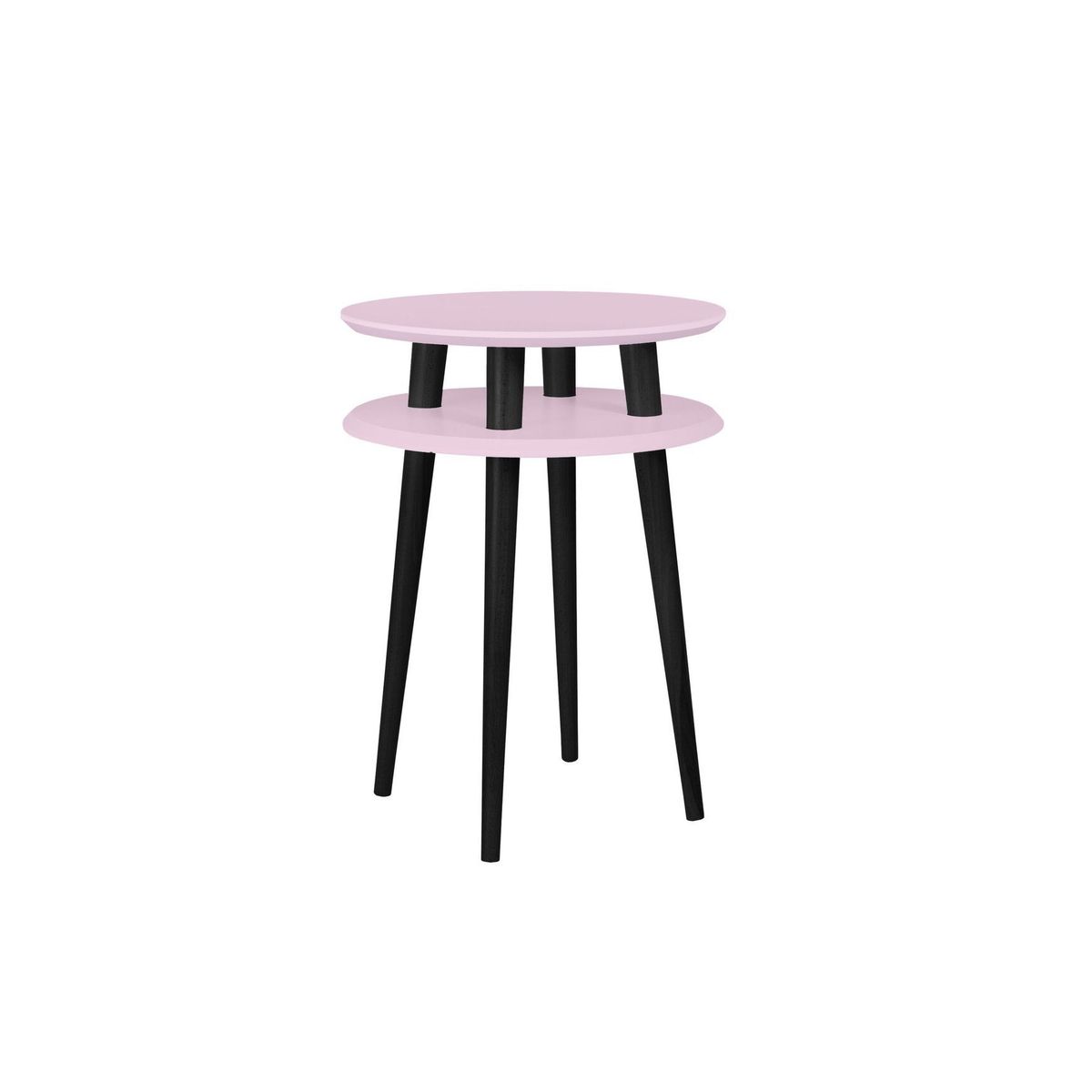 UFO Sidebord diameter 45cm x højde 61cm - Pink/sorte ben