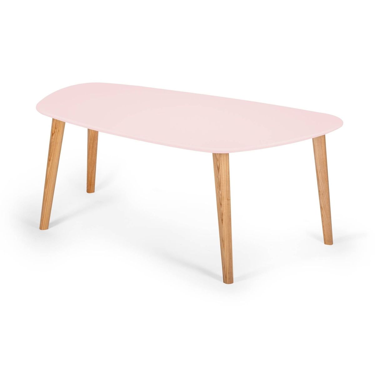 Endocarp Sofabord 110x66x45cm - Powderpink / Asketræ