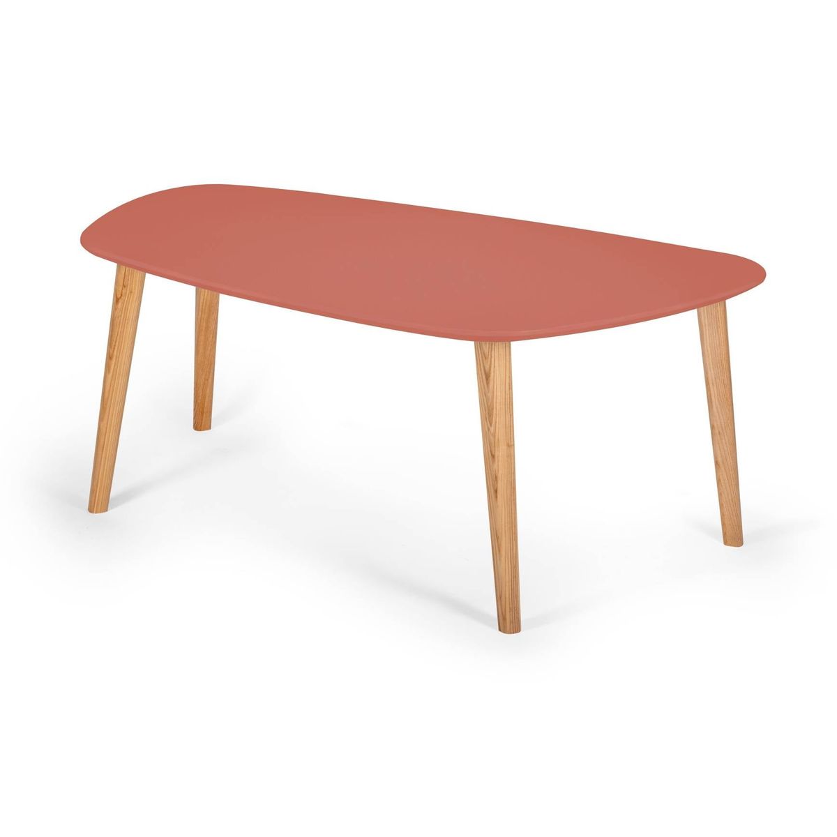 Endocarp Sofabord 110x66x45cm - Antik pink/Asketræ