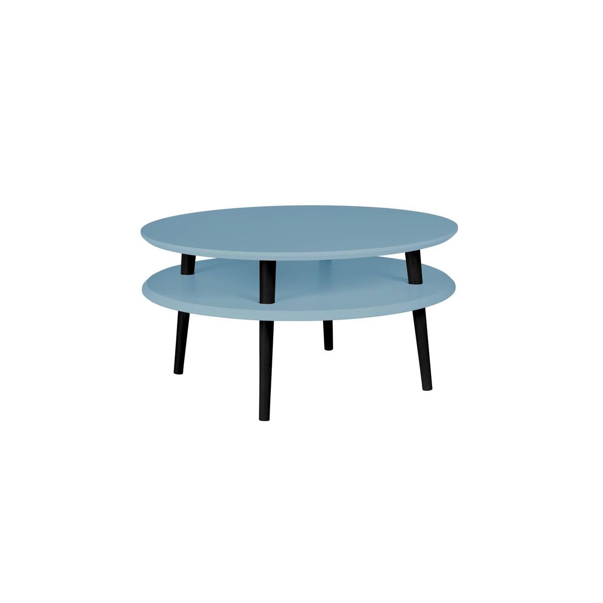 UFO Sofabord Diam 70cm x Højde 35cm Gentle Blue Sorte Ben