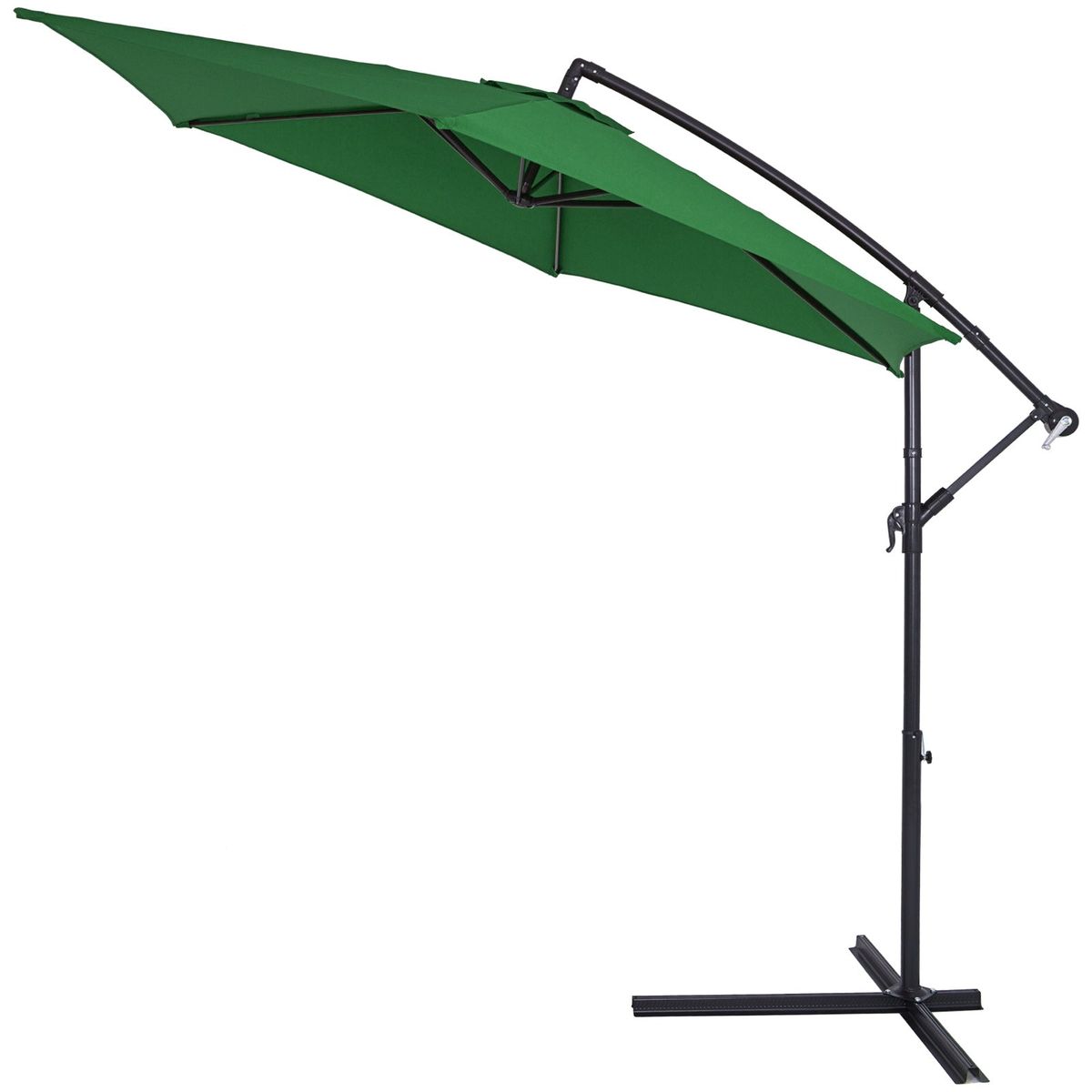 Hængeparasol - Parasol med arm - grøn - aluminium Ø300cm UV beskyttelse 40+