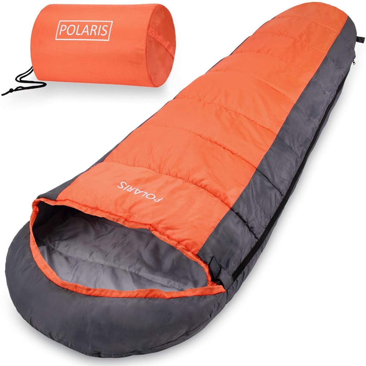 Sovepose Polaris Antracit/Orange 210x75cm op til -7 °C