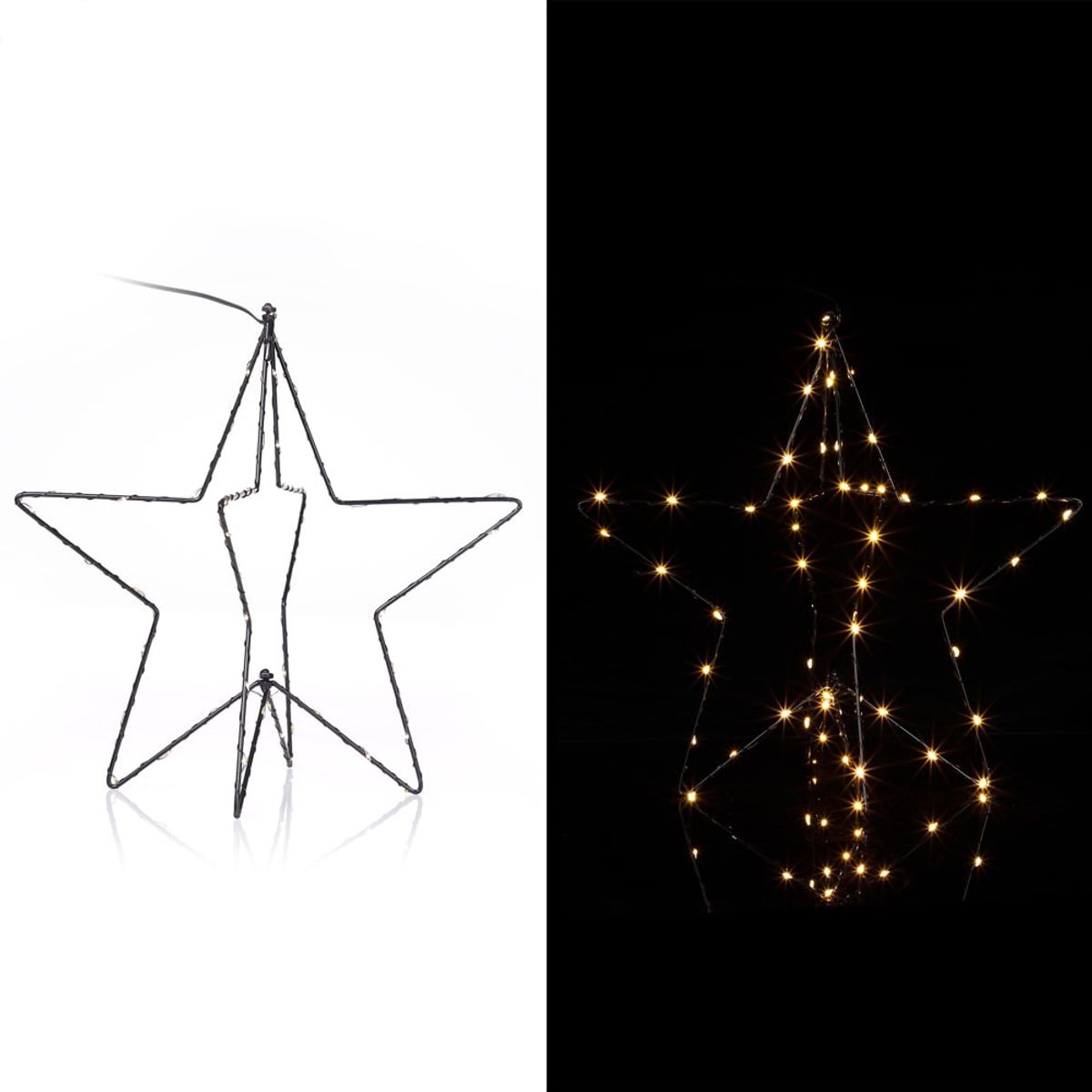 LED Star Christmas Metal Varm Hvid 3D Effekt