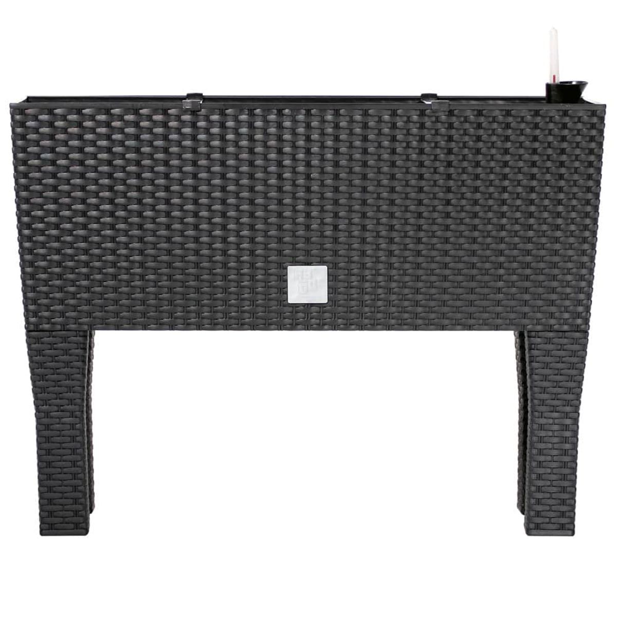 Hævet plantekasse antracit 60x25x46cm Rattan Design