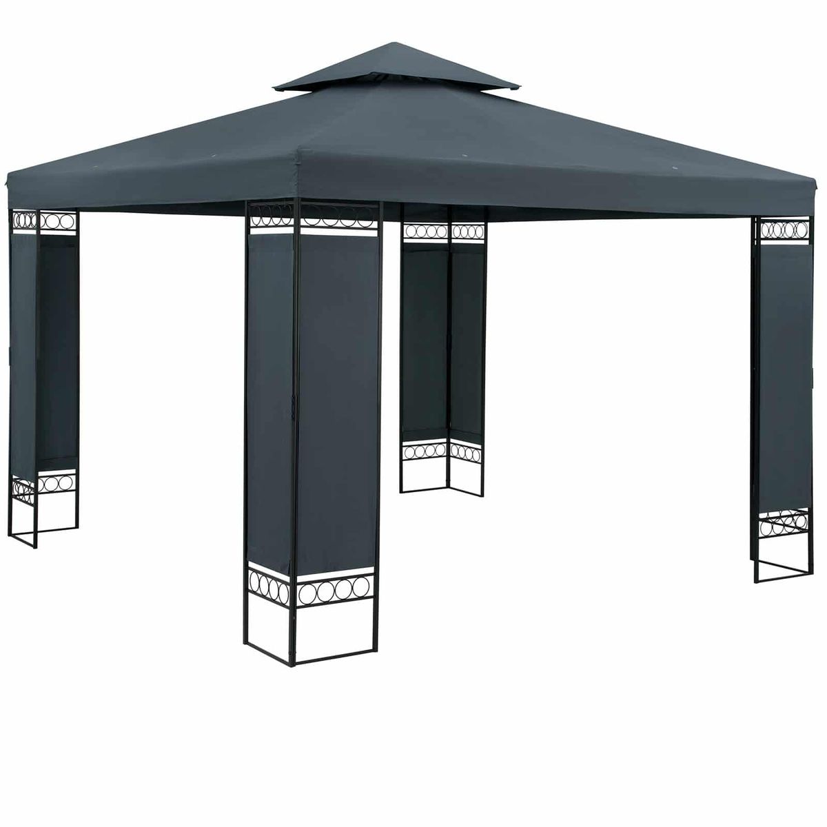 Pavillon havetelt havepavillon Lorca 3x3m metal vandafvisende luksus, farve: antracit