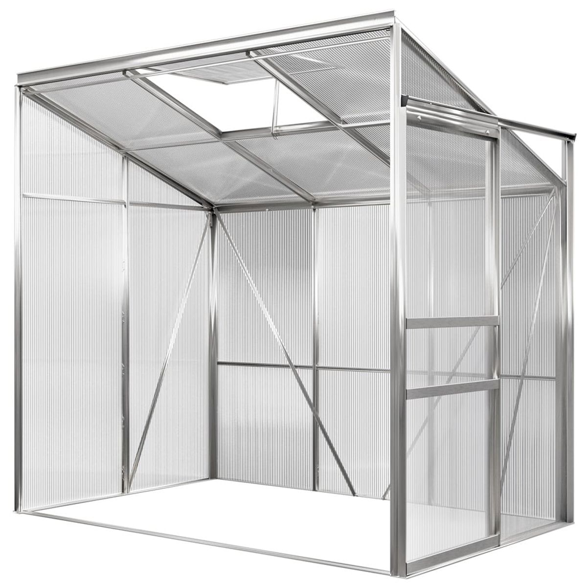 Alu sidedrivhus 190x122x202cm med vindue