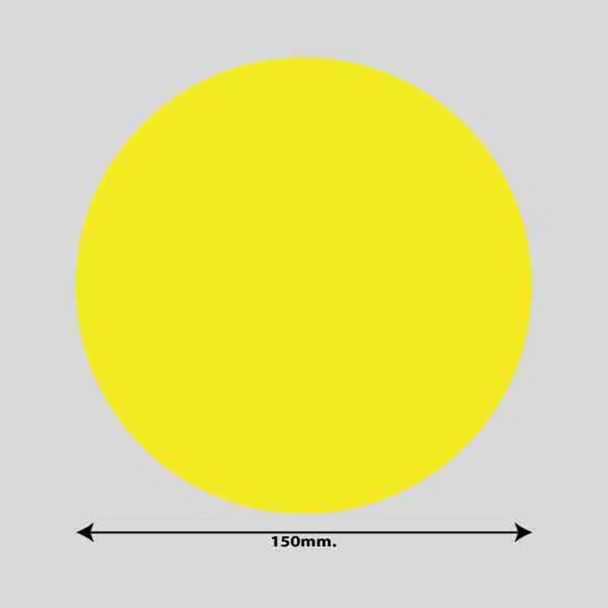 Gulvmarkerings Tape og Symboler. - Gul / Cirkel Ø150mm (10 stk. pakke)