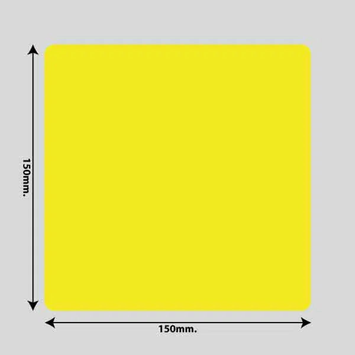 Gulvmarkerings Tape og Symboler. - Gul / Firkant 150mm x 150mm (10 stk. pakke)