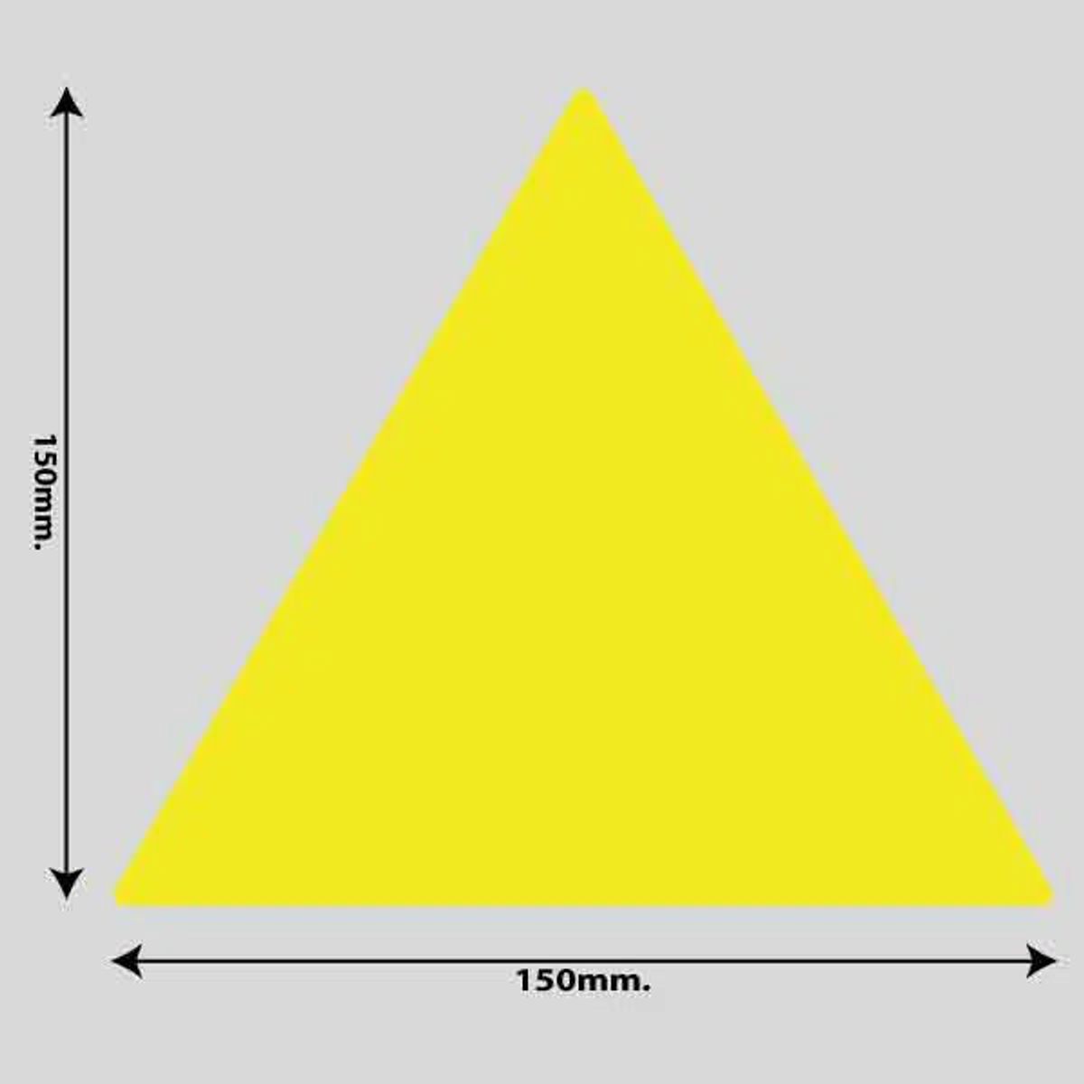 Gulvmarkerings Tape og Symboler. - Gul / Trekant 150mm x 150mm (10 stk. pakke)