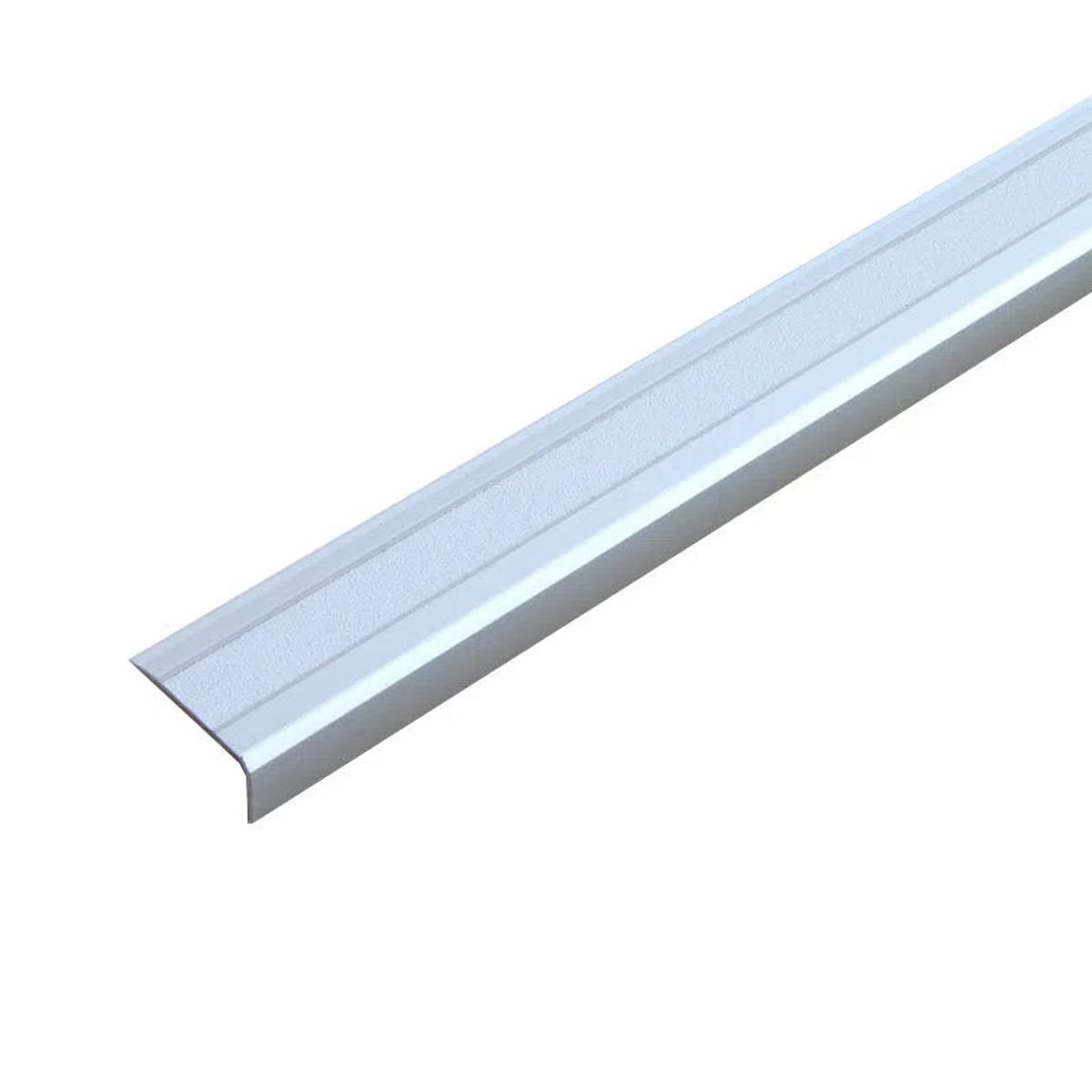 Trappe Kantprofil Aluminium - Skridsikker - Rengøringsvenlig - Skruehuller / 53x1000x31mm / Hvid