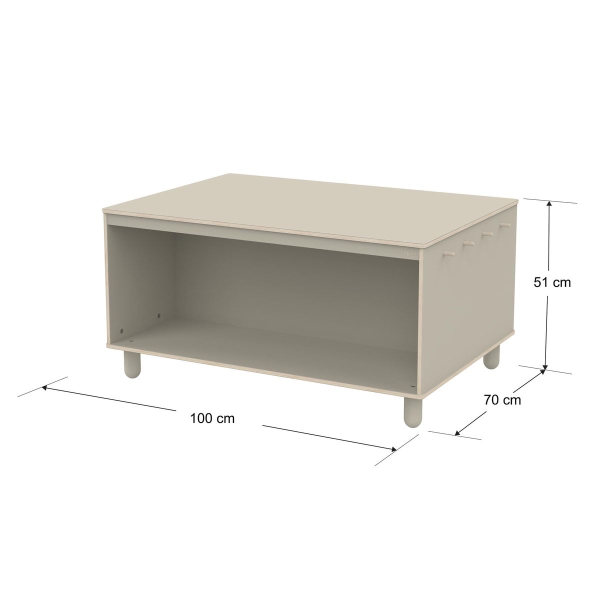 FLEXA Legebord 100.0 cm x 51.0 cm x 70.0 cm Warm Grey/Birch Plywood