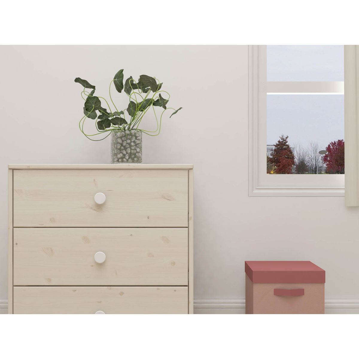 FLEXA Kommode, 3 skuffer 74.5 cm x 72.0 cm White/White Washed Pine