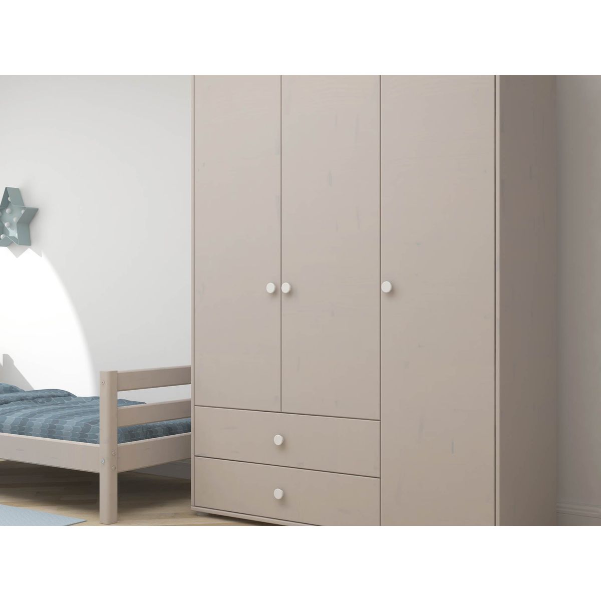 FLEXA Garderobeskab 202.5 cm x 150.0 cm White/Grey Washed Pine