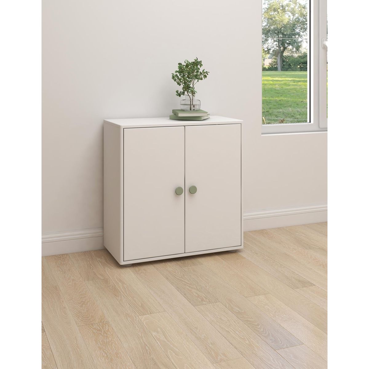 FLEXA Mini-reol, 2 låger 74.5 cm x 72.0 cm White/Natural Green