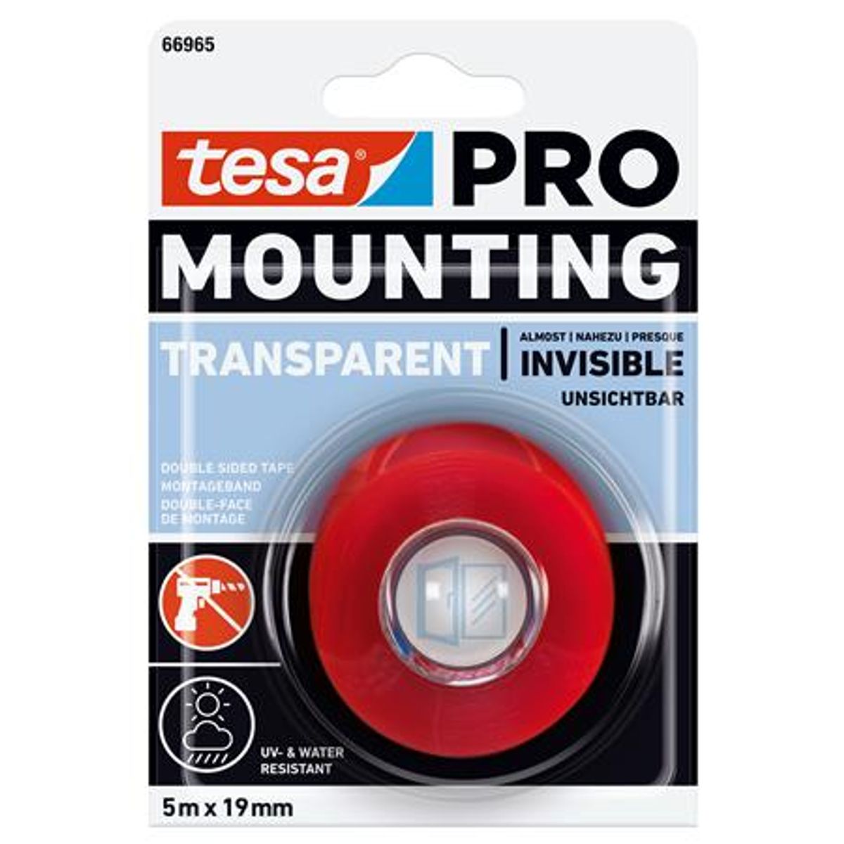 Monteringstape Pro 66965 Klar 5Mx19Mm