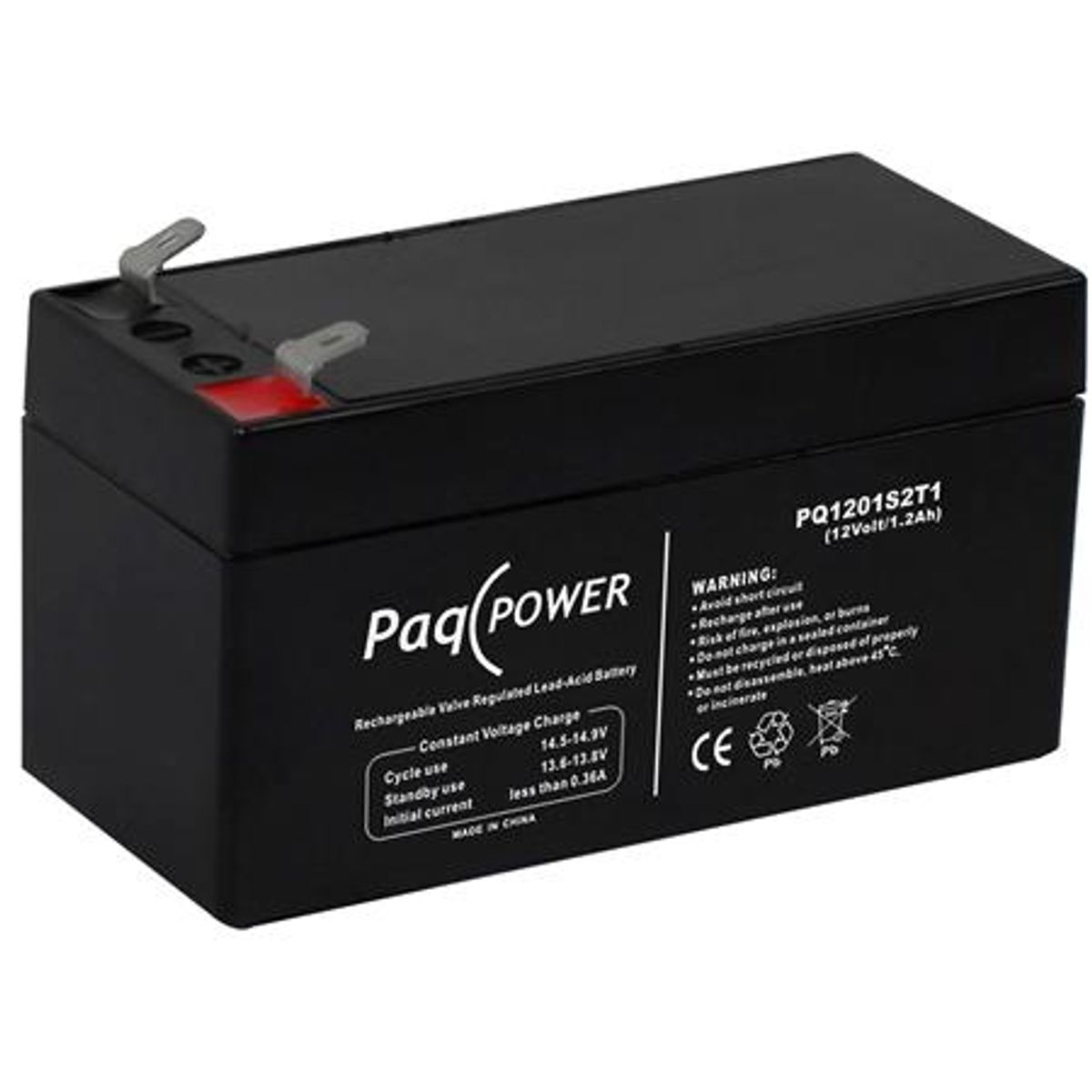 Paqpower Blybatteri 12V/1,2Ah T1