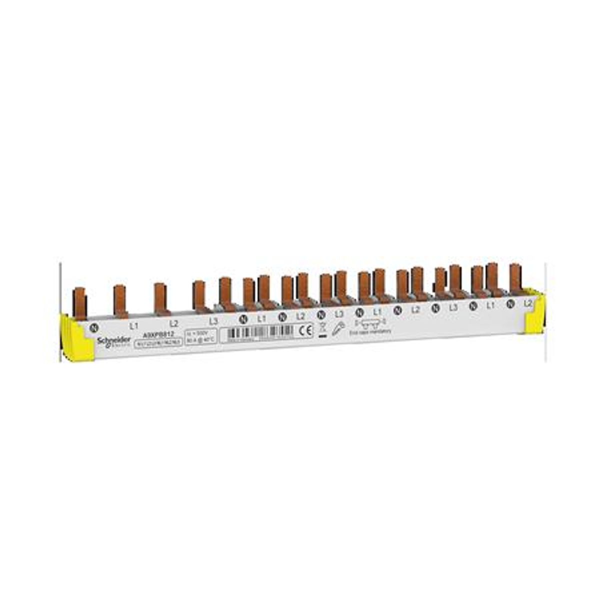 Sløjfeskinne 3Pn 12M: Rcd+Nl1Nl2Nl3 9Mm