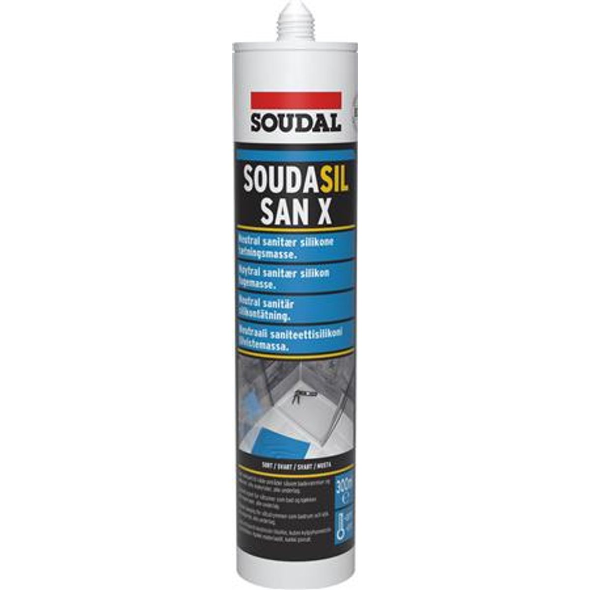 Sanitetssilikone Fugemasse 300Ml Sort