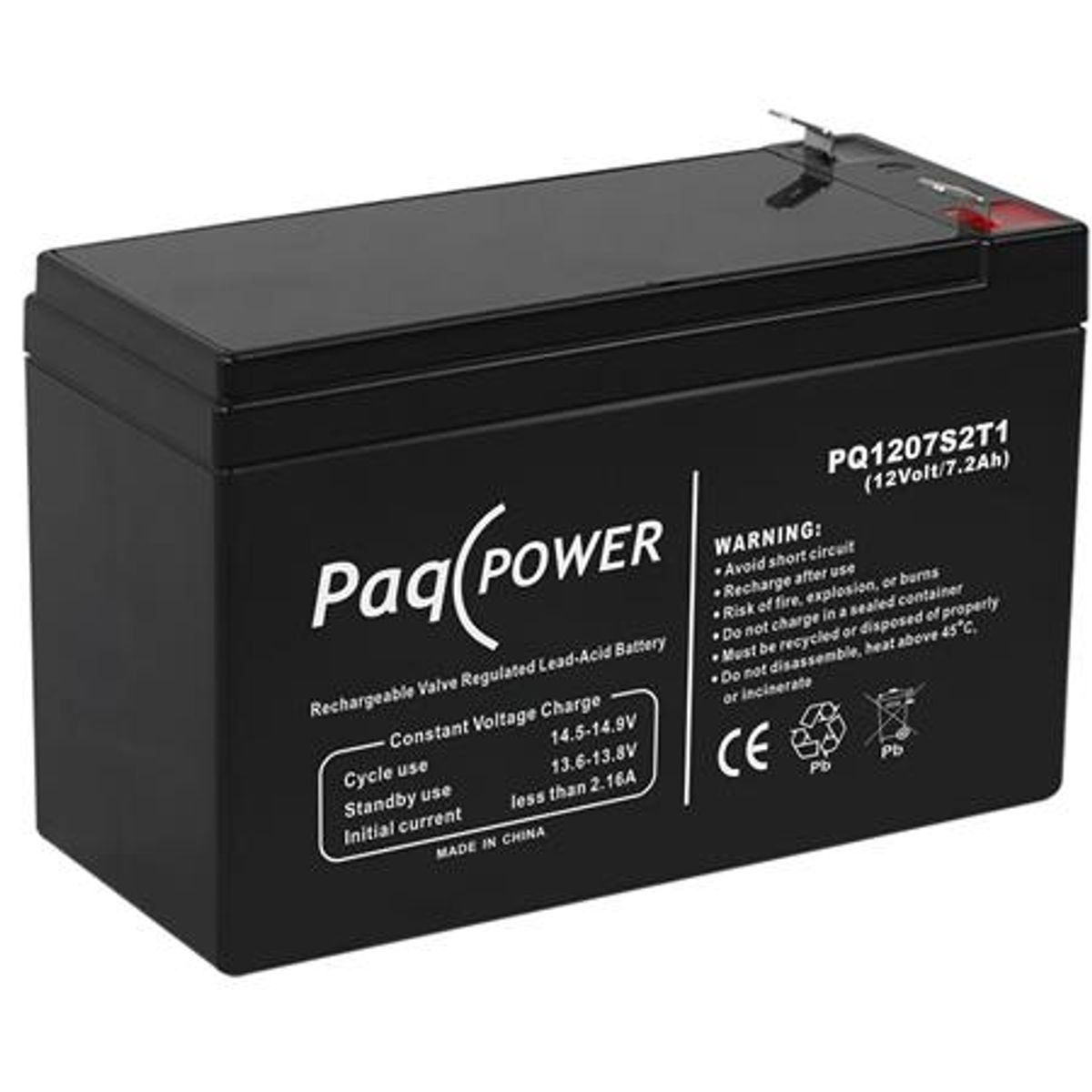 Paqpower Blybatteri 12V/7Ah T1