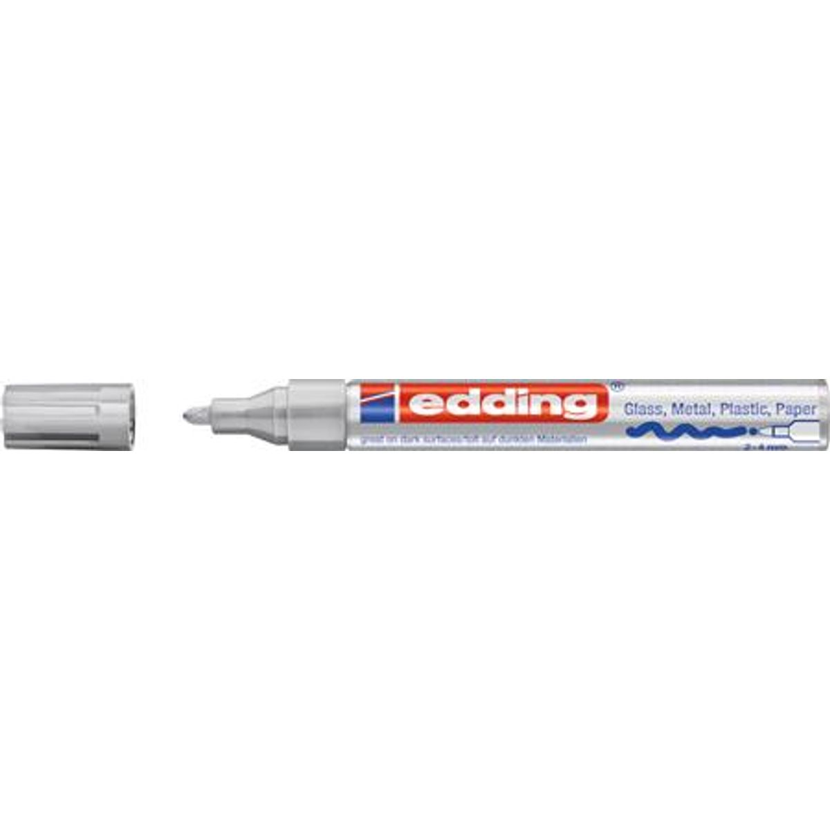 Marker Edding 750 Permanent Hvid 2-4Mm