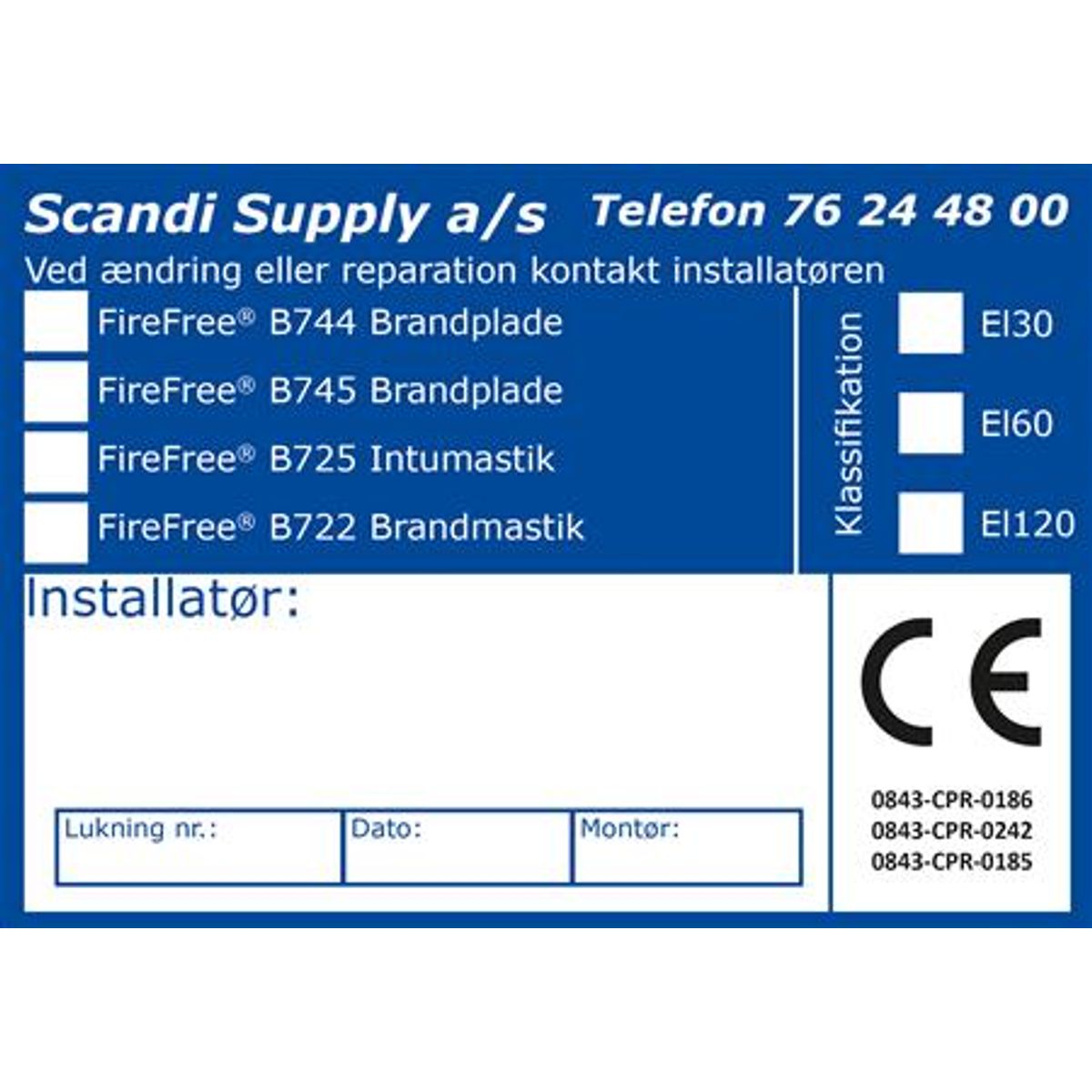 Ce-Etiket B744-B745-B725-B722 10 Stk