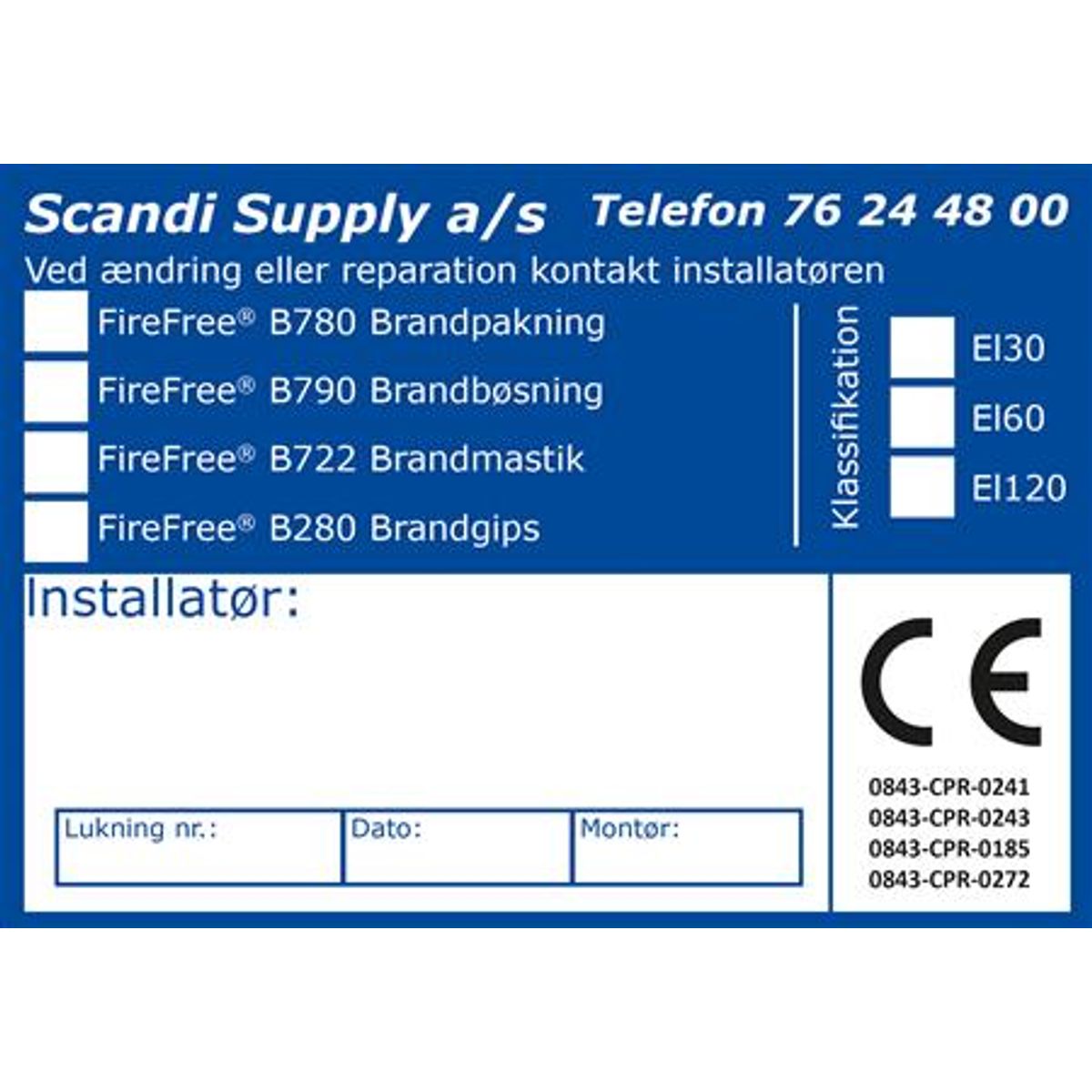 Ce-Etiket B780-B790-B722-B280 10 Stk