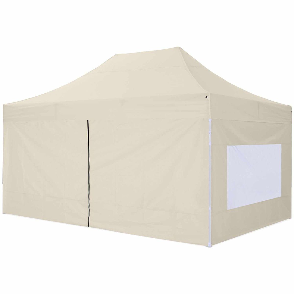 Sidevæg til pavillon 3x4,5m - Dør - Beige