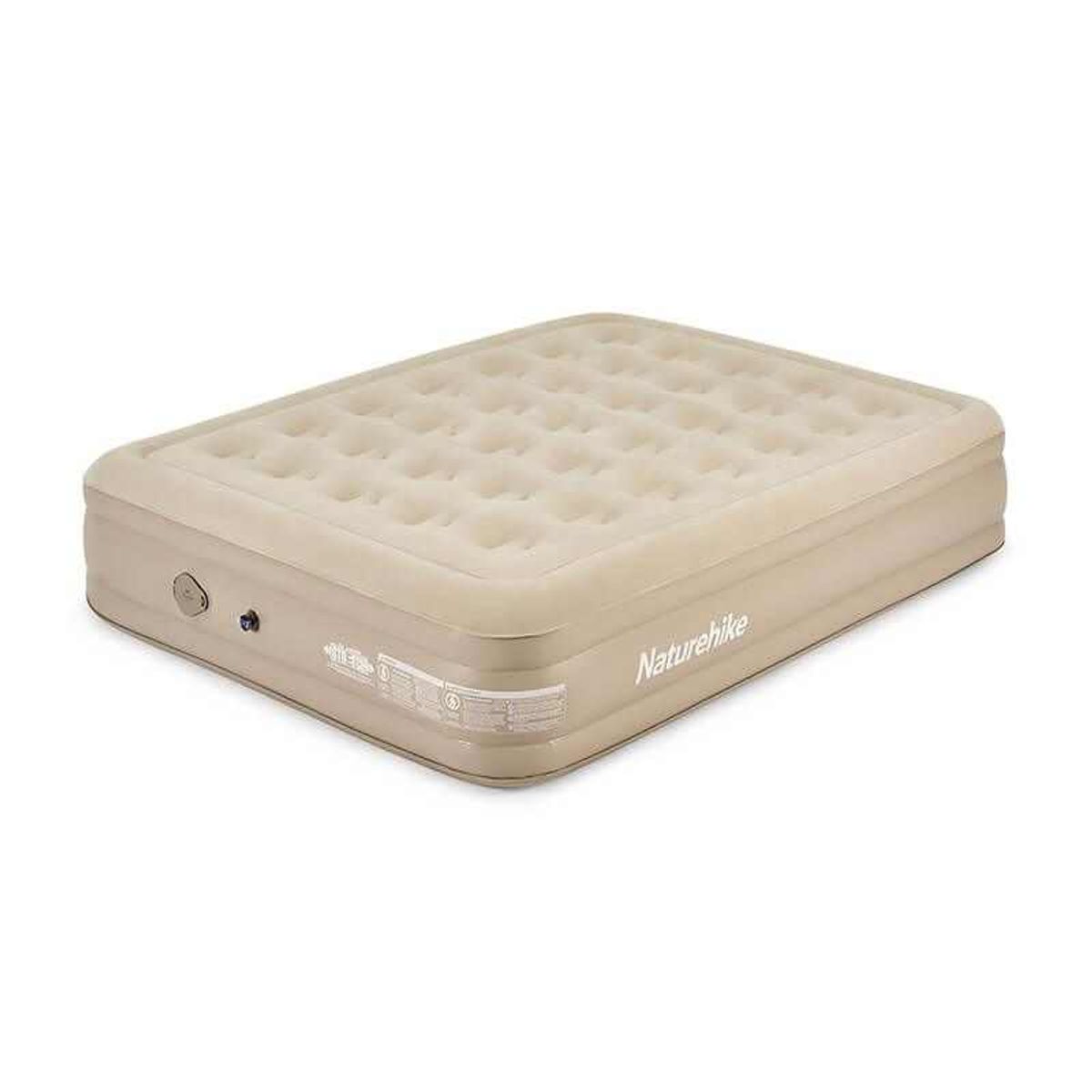 Dobbelt luftmadras - indbygget pumpe - Beige