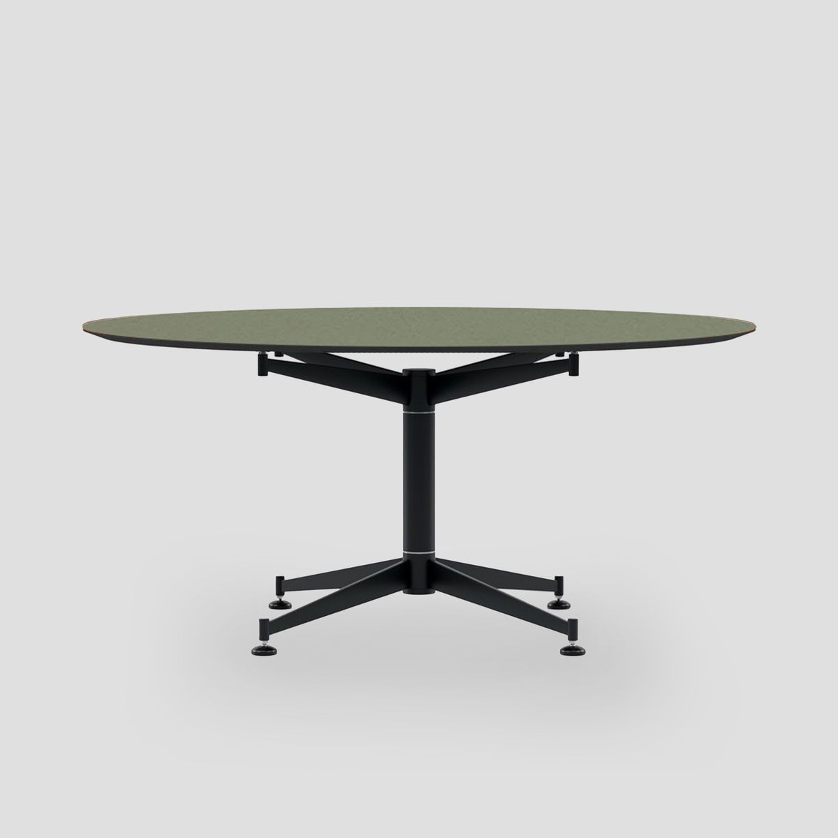 Star Table - 73-75 / Ø160 Linoleum / Olive