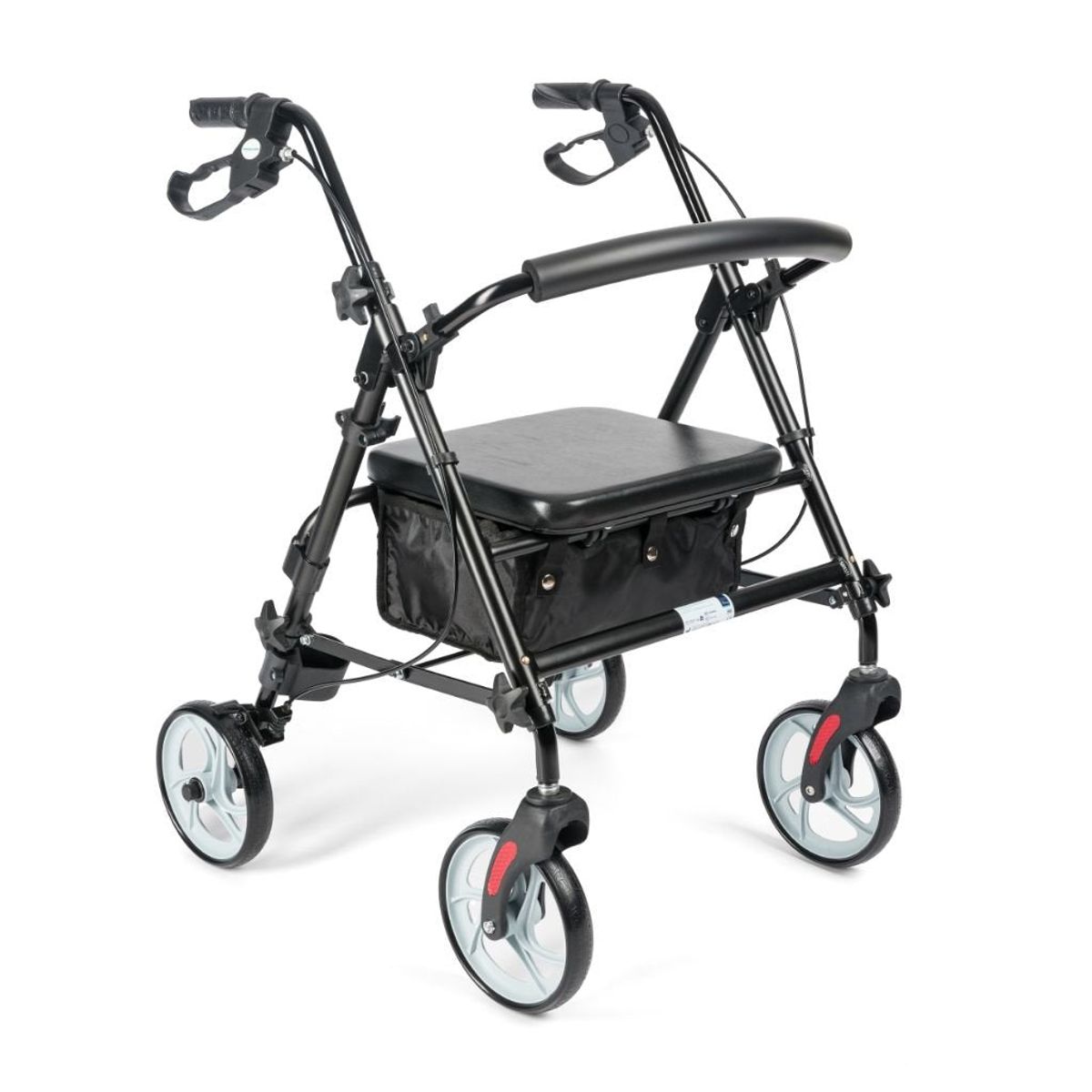 CARBON letvægtsrollator | TIMAGO - 7,2 kg, KOMPLET udstyrspakke, inden- og udendørs brug