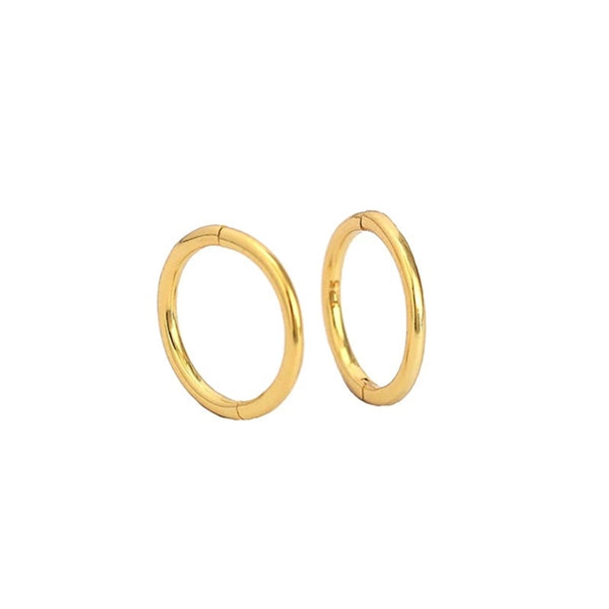 Billie Small hoops i forgyldt sølv i blank 10,5 mm