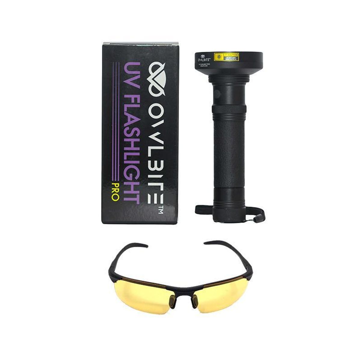 Ravlygte Pro&trade; fra danske OwlBite® | Kraftig UV-rav-lygte - Ravlygte Pro + Ravbrille voksen