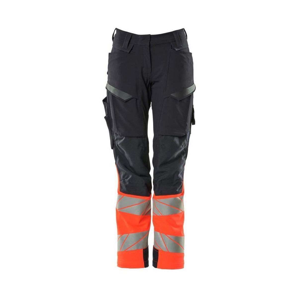 Mascot®Accelerate Safe Arbejdsbukser knælommer dame pasform stretch 19178-511-10222 mørk marine/hi-vis rød