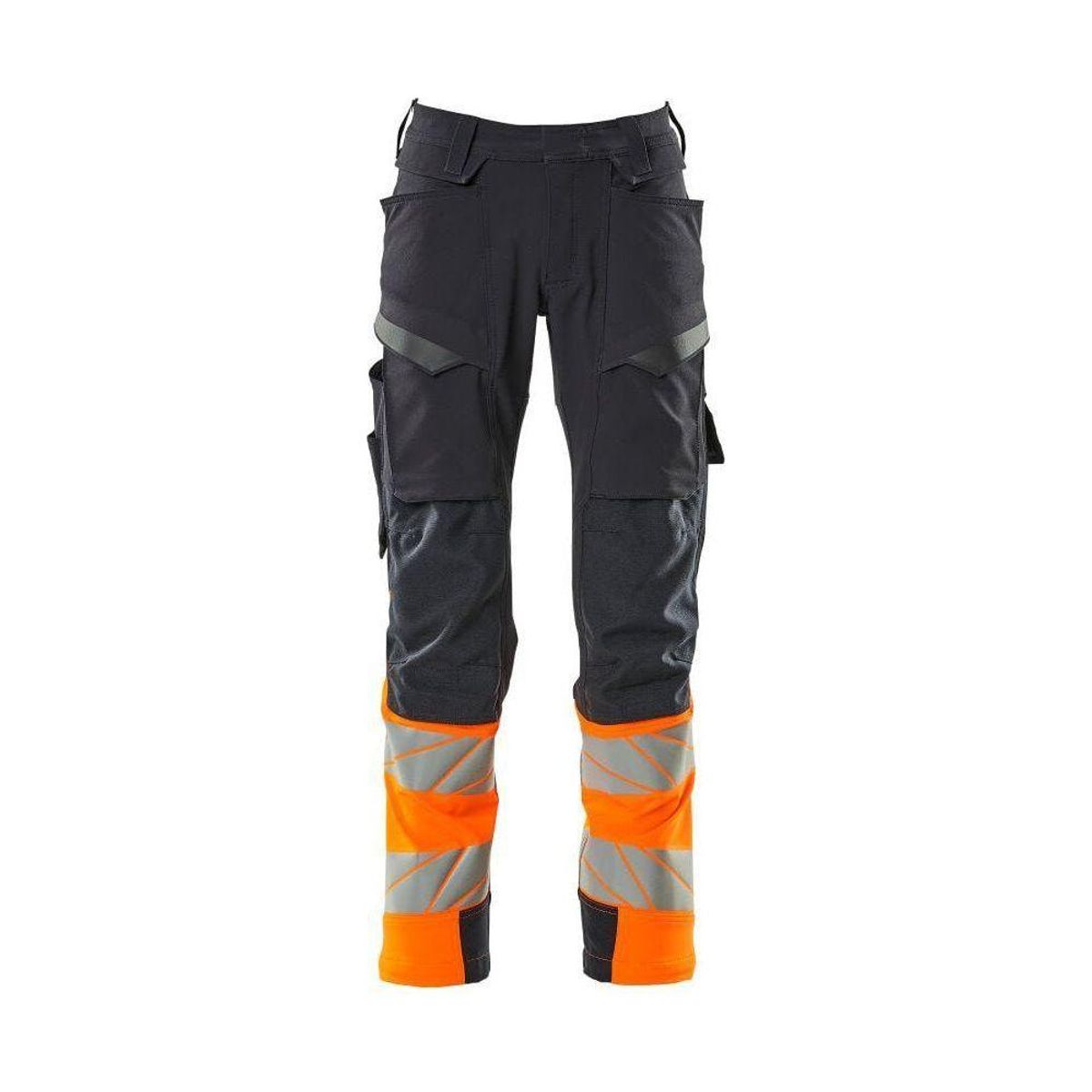 Mascot®Accelerate Safe Bukser Knælommer, Full Stretch 19179-511-01014 mørk marine/hi-vis orange