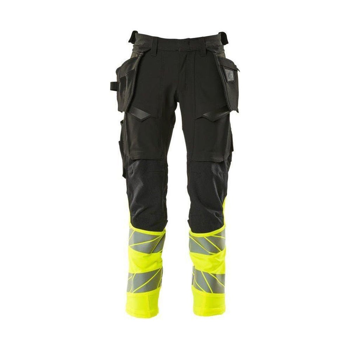 Mascot®Accelerate Safe håndværkerbukser hængelommer Full Stretch 19131-711-0917 sort/hi-vis gul