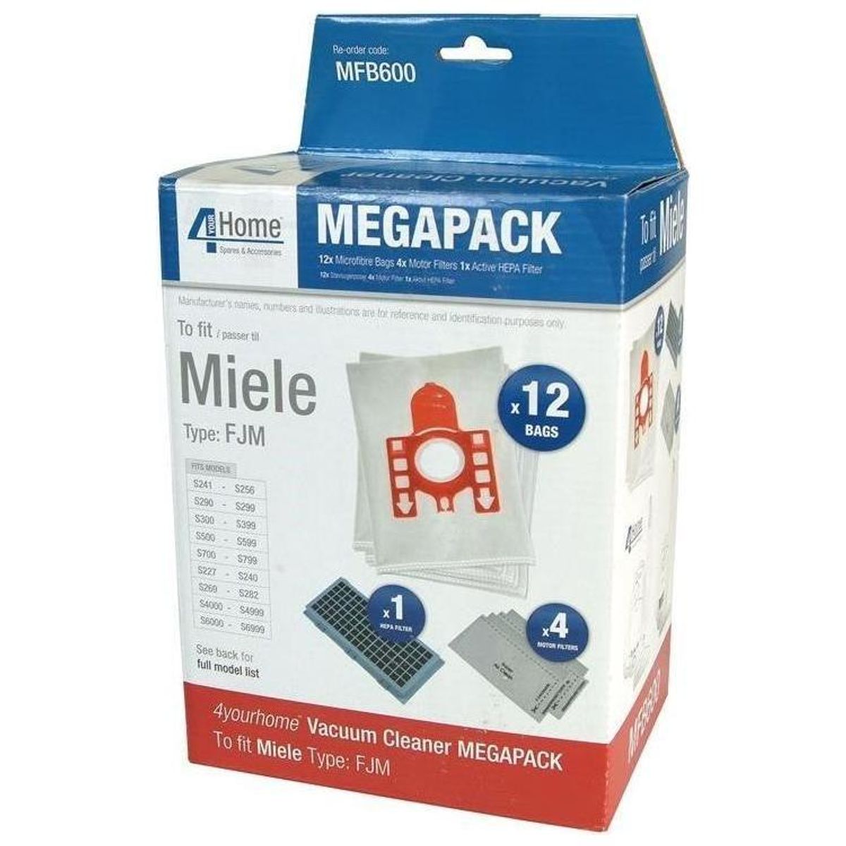 MEGAPACK MIELE FJM 12 MICRO, 1 HEPA, 4 MOTORFILTER 4YH