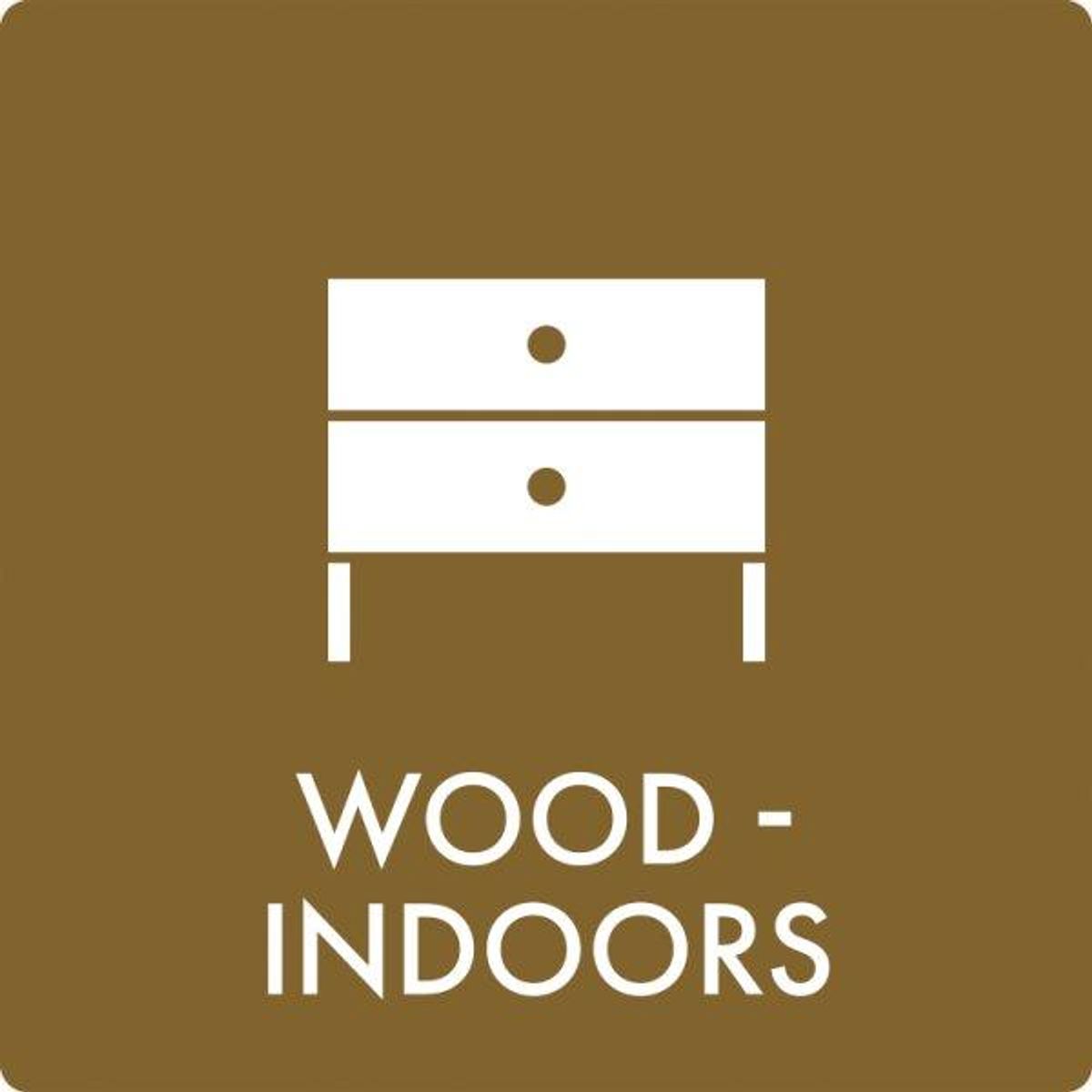 Affaldsskilt Wood - indoors