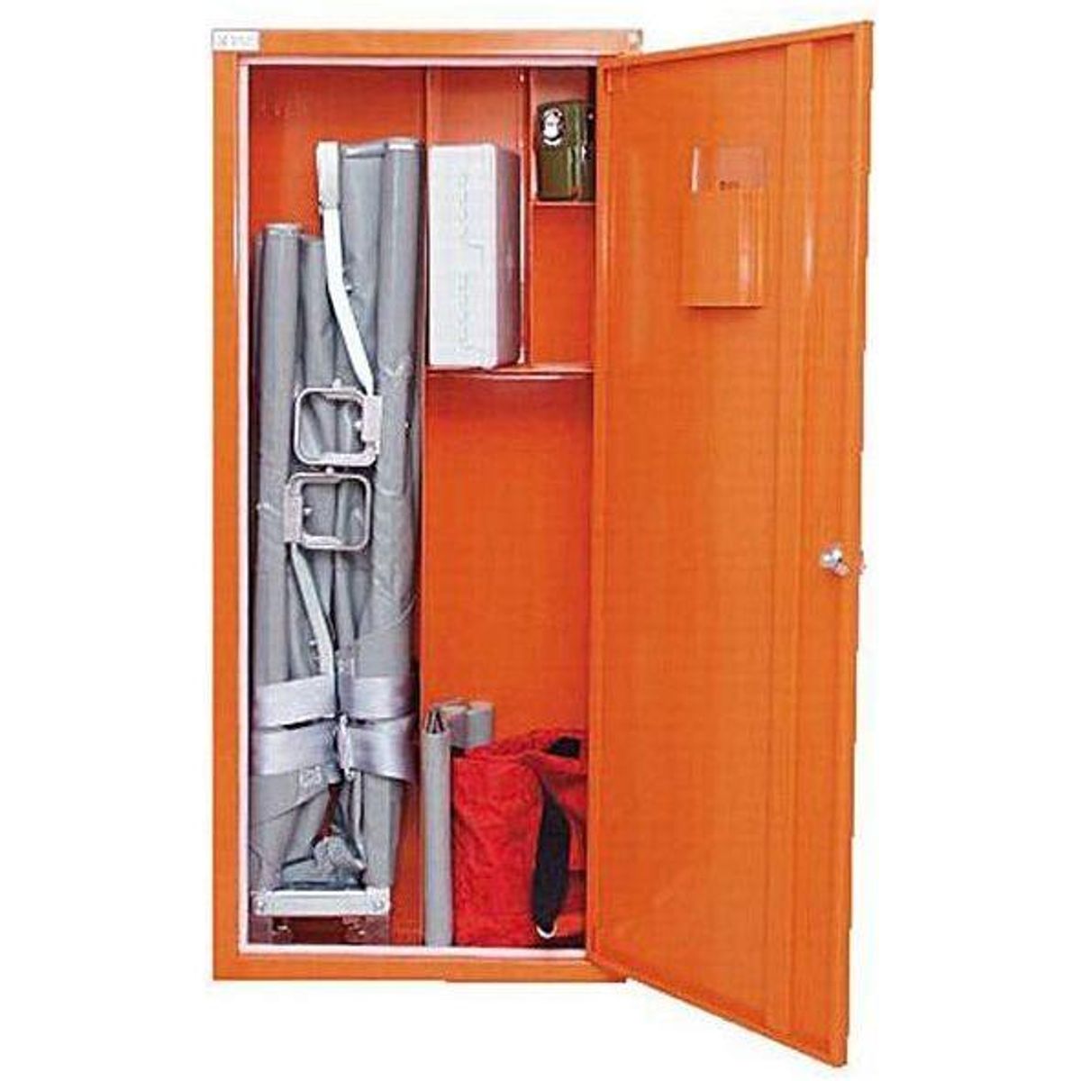 Båreskab aluminium orange, med lås