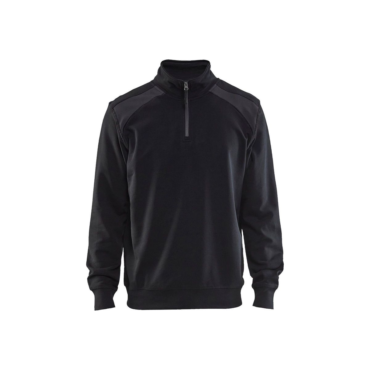 BLÅKLÄDER 3353 Sweatshirt half zip - Sort/Mellemgrå Herre